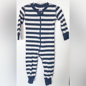 Hanna Andersson 2-way Zip Sleeper 100% cotton Navy Stripe Size 18-24 months